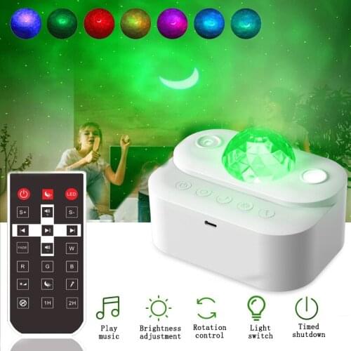 Star Projector Lamp Children Bedroom LED Night Light Baby Lamp Decor Rotating Starry Nursery Moon Galaxy Projector Table Lamp
