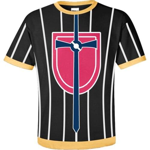 Anime T Shirt Sword/Shield Printed T shirts Summer Short Sleeve Shirt