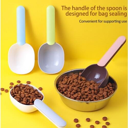 Pet Cat Dog Food Shovel Mutli-Function Feeding Scoop Spoon With Sealing Bag Clip Creative Measuring Thickened Cup Pet Supplies