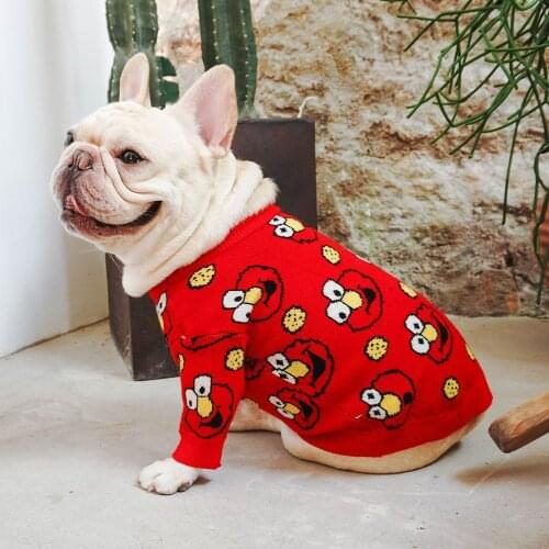 Fashion Print French Bulldog Warm Sweater Pet Dog Clothes for Samll Dogs Dropshipping PC1405