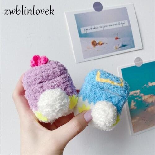 New 3d plush doll soft sea duck silicone case for apple airpods 1 2 3 pro bluetooth headset protective cover coke