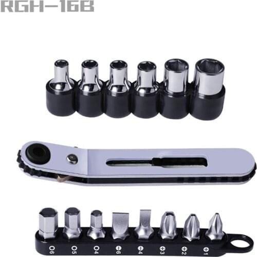 16PCS thin ratchet wrench set,screwdriver attachments