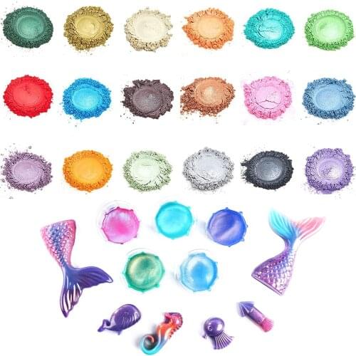 Mica Powder Set Pearl powder Natural Dye Epoxy Resin Dye for DIY Slime, Adhesive Pigments, oil paint, Neil Art Etc