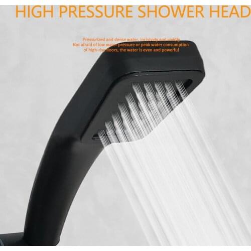 1 Pcs Hand Held Shower Head Black High Pressure ABS Plastic Rainfall Head Spray Filter Bathroom Accessories Shower Nozzle