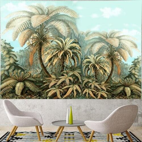 Nordic style wall hanging tropical rainforest tapestry Forest Wall Tapestry 3d Hanging farmhouse decor wall carpet goblen Decor