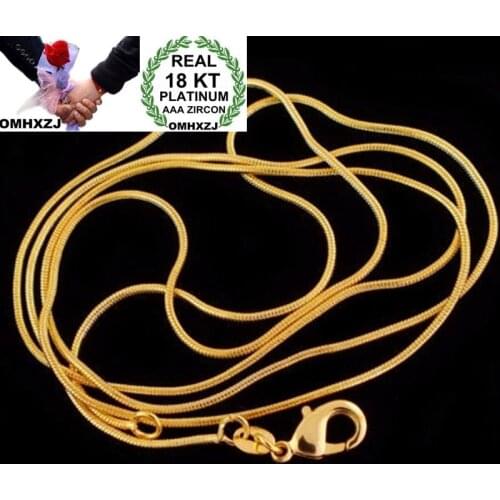 OMHXZJ Wholesale European Fashion Woman Man Party Wedding Gift Snake Chain 18KT Yellow Gold Chain Necklace NA209
