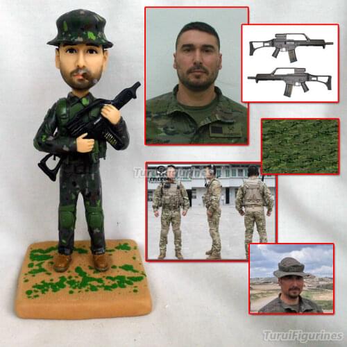 Ooak custom military soldier figurine armyman adult doll mini me polymer clay art statue miniature from your photos souvenir