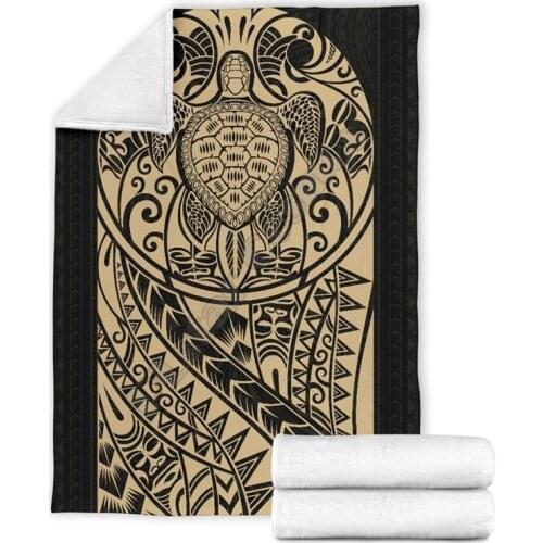 Polynesian Turtle Premium Blanket printed fleece blanket Beds Hiking Picnic Thick Bedspread Sherpa Throw Blanket 02