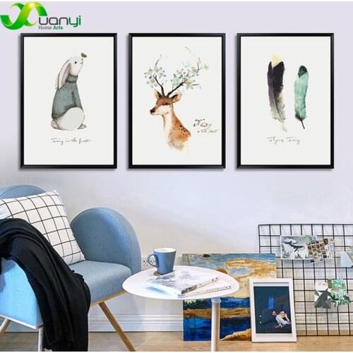 Poster Nordic Deer Canvas Prints Painting Home Decoration Posters And Prints Black And White Wall Picture For Kidroom Unframed