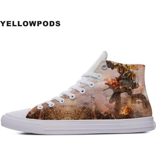 Casual Shoes Mens White Handiness Action Movie For Autobots Bumblebee Comfort Walking Shoes Lace Up Men Fashion Footwear Man