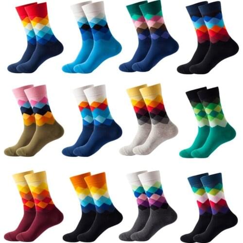 Casual Socks Cotton Brand Harajuku Men Socks Colorful Dress Knit Long Funny Socks Hip Hop Calcetines Clothes Skarpetki Socks Men