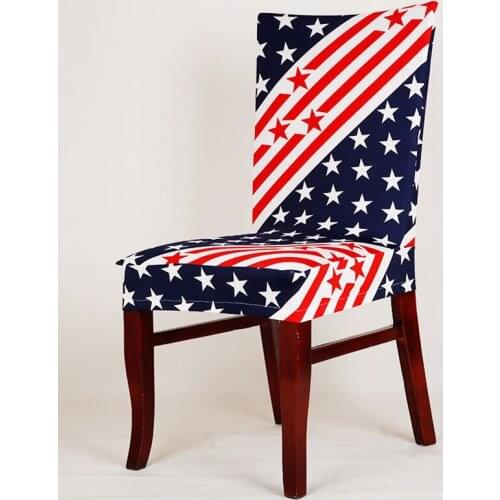 Removable Anti-dirty Spandex Dining Stretch Chair Slipover Cover Kitchen Printing Anit-slip Elastic Chair Seat case for Banquet