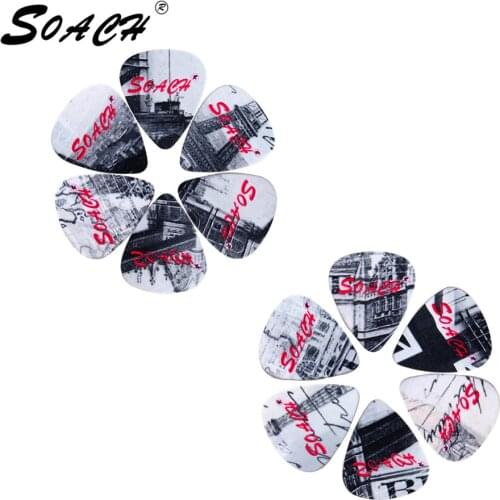 SOACH 10pcs 3 kinds of thickness new brand guitar picks bass British architecture pictures quality print pick Guitar accessories