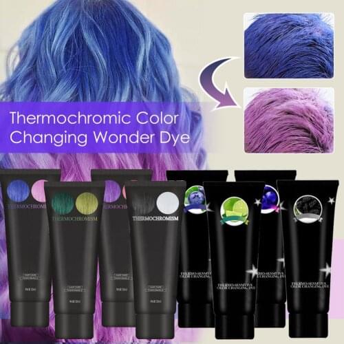 50ML Thermochromic Color Changing Wonder Dye Mermaid Hair Dye Gray Hair Color Cream Thermo Sensing Shade Shifting Hair Color Wax
