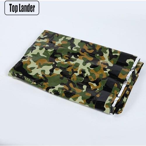 Outdoor supplies double PE camouflage emergency insulation blanket emergency tent emergency sleeping bag for 2 people