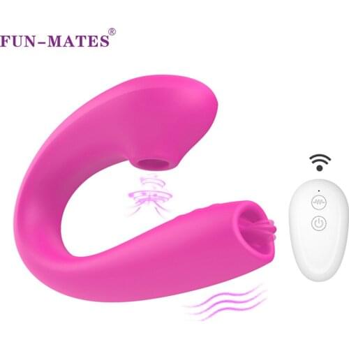 Vaginal Sucking Licking Vibrator U Shape Sex Toy For Women Insert Clitoris Massager 10 Vibration Modes Remote Control