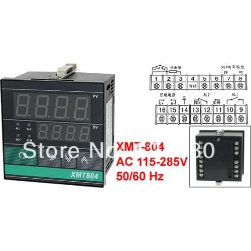 XMT804 AC 115-285V S R B K Thermocouple Input SSR Relay Output PV SV Display PID Thermostat Digital Temperature Controller