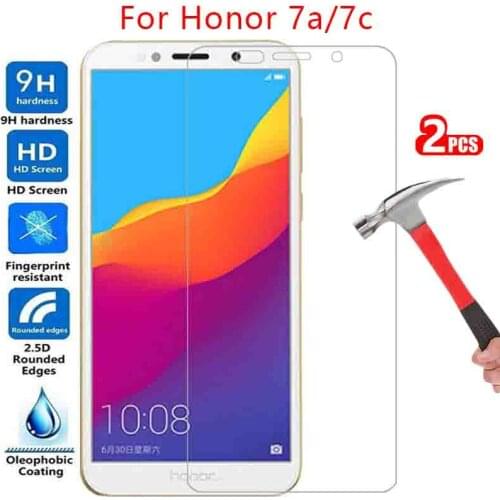 Tempered glass screen protector for honor 7a 7c pro case cover on honor7a honor7c 7 a c a7 c7 7apro 7cpro protective coque bag
