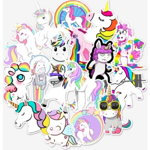 10/30/50PCS Unicorn Graffiti Sticker Luggage Computer Laptop Guitar Helmet Waterproof Decorative Toy Wholesale
