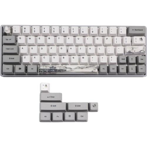 1 x 61+11 key Only Keycap OEM PBT Cherry Blossom Keycap Mechanical Keyboard Keycaps Dye-Sublimation Keycap E5BA