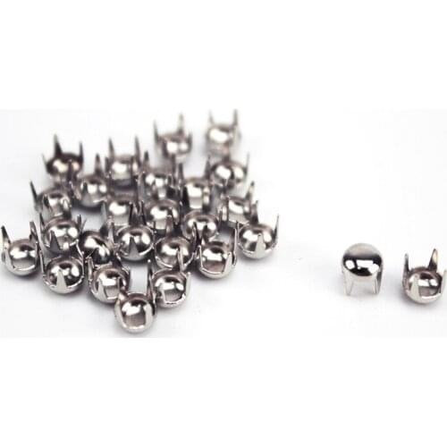 1000Pcs/Bag Punk 4MM Silver Metal Rivet Leathercraft DIY Round Studs Spots Spike Rivets And Studs Rivets For Bag Clothing 6-009