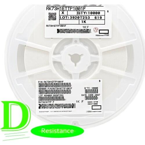 5000 Pcs A Scroll Car Gauge Resistor 0402 F 1K 1% 0.1W 1/10W RK73H1ETTP1001F Original