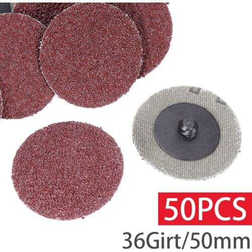 50Pcs 2" Grit Sanding Disc 36Grit Sander Roloc Disc Durable Polishing Pad Abrasive Tools Woodworking Rotary Tool Accessories