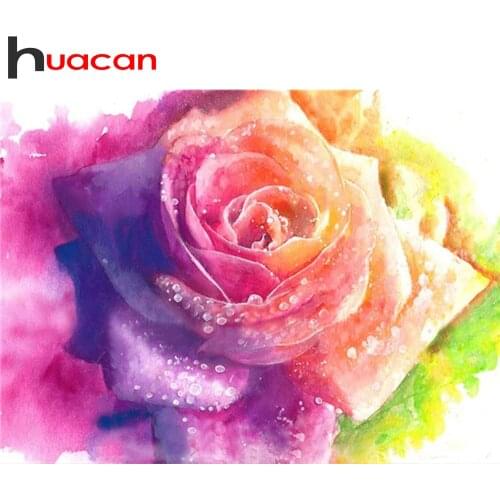 Huacan 5D DIY Mosaic Full Square/Round Diamond Painting Rose Diamond Embroidery Kits Cross Stitch Flower Paintings On The Wall