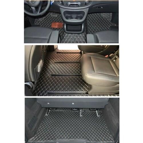 Custom full set car floor mats + trunk mat for Mercedes Benz Viano 7 8 seats W639 2020-2004 waterproof carpets for Viano 2009