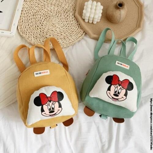 Disney Mickey Minnie Childrens School Bag Kindergarten Boys Girls Baby Backpack Cute Plush Bag Cartoon Backpack Kids Gifts