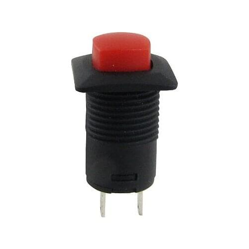 Red 2 Pin SPST OFF-(ON) NO Square Momentary Push Button Switch Non Lock