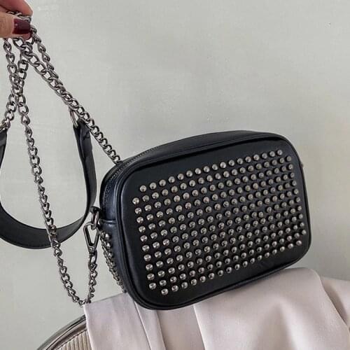 Mini Flap Square Crossbody Bags for Women 2021 Fashion Rivet Chain Shoulder Bag Female Purses and Handbags Woman Messenger Bags