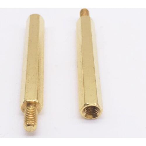 M3x35+6 Spacer Screws M3 Hex Standoff Nuts Male to Female Brass Golden Pack 100
