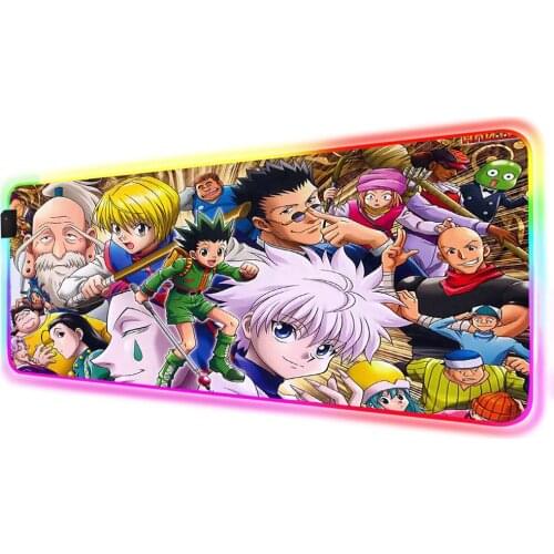 Mairuige Customized RGB HD Comic Hunter Computer LED Black Lock Edge Keyboard Mouse Pad Rubber Anti-Slip for Csgo Dota Gamer Xxl