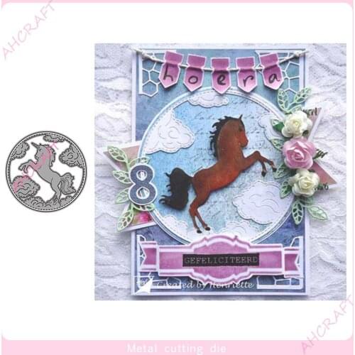 Rainbow unicorn Metal Cutting Dies for DIY Scrapbooking Photo Album Decorative Embossing PaperCard Crafts Die2021