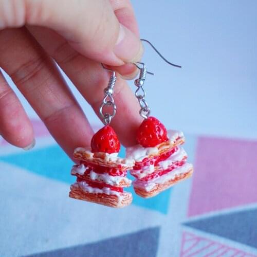 Sweet Cake Earrings Dangle Earrings For Woman Lady Creative Jewelry Accessories