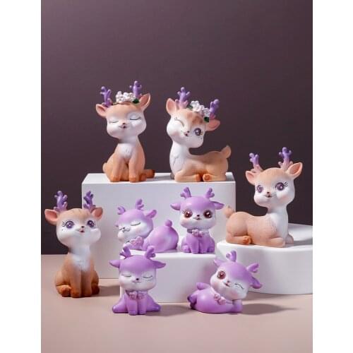 Cute Cartoon Eyelash Deer Decoration Creative Healing Office Desk Surface Panel Home Decoration Birthday Gift for Women