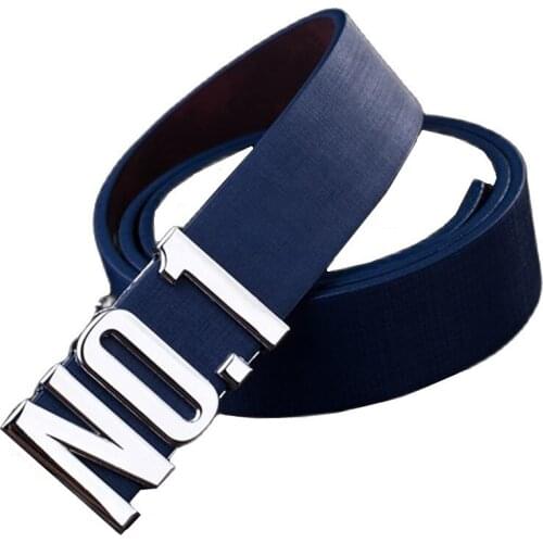 Mens Belts Size 110CM 2020 New White Hot Male Belt Automatic Buckle Men and Women General Fashion Business Casual Teens Blue