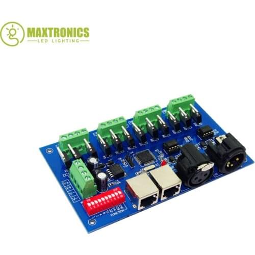 Wholesale price 12 channel Max 3A 4 groups with(XLR RJ45) dmx512 decoder Controller use for led strip light