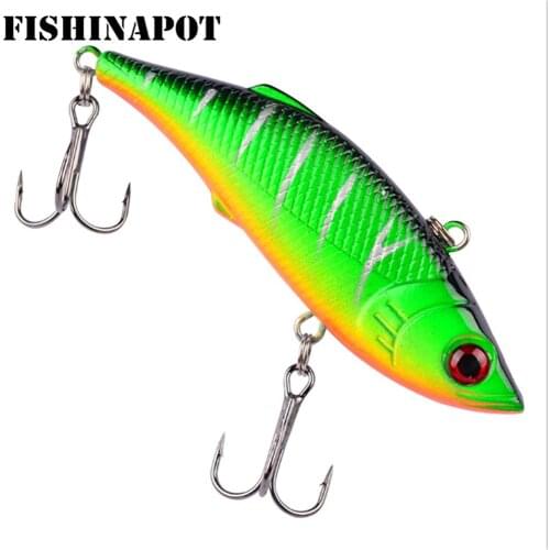 FISHINAPOT 1Pcs 8cm 9.7g Winter Fishing Lures Plastic VIB Hard Bait Lead Inside Vibration Wobbler Fishing Tackle Fake Lure