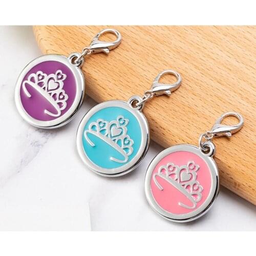 Blank Circle Pet ID Tags Dog Cat Name Tags 100pcs/lot wholesale Princess Crown Dog Pendants