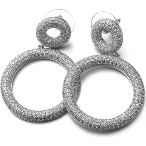 SALE 925 silver Europe Crystal from Swarovskis new fashion creative cz Earrings classic retro micro set hot jewelry