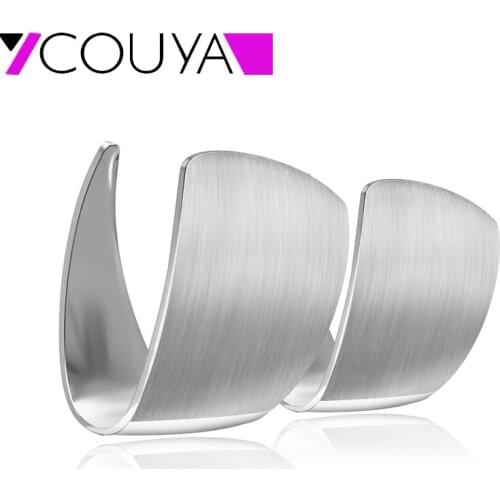 Luxury Women Earrings Matte Silver color Moon Shape Stud Earrings for Women Girl Friendship Gift European Style Jewelry