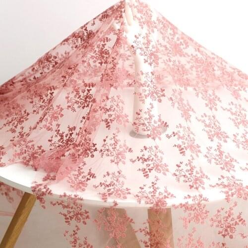Mesh Gauze Embroidery Lace Fabric Wedding dress clothing Lace DIY Cloth Background Material