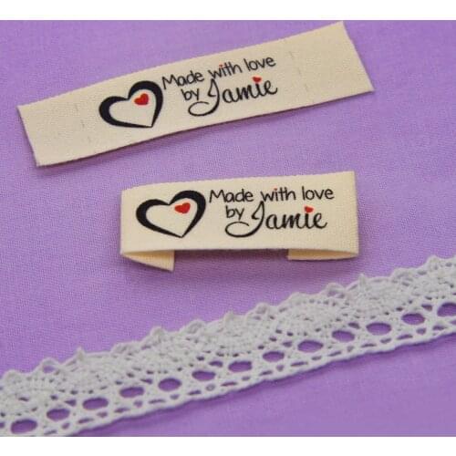 Sewing labels / Custom brand labels, Clothing labels, Sewing, Fabric 100% cotton, custom text (FR009)