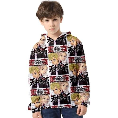 Anime hoodie Tokyo Revengers Pullovers Kids Hooded Anime Manjiro Sano Graphic Hoodies for Men Women Sweatshirts 3D Cosplay Tops