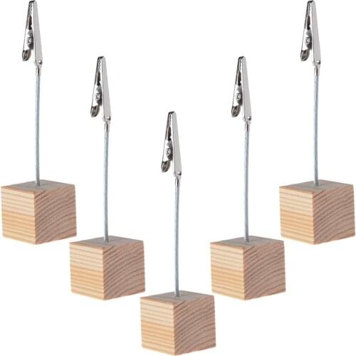XRHYY 5 PCS Lightweight Cube Base Memo Clips Holder with Alligator Clip Clasp for Displaying Number Cards