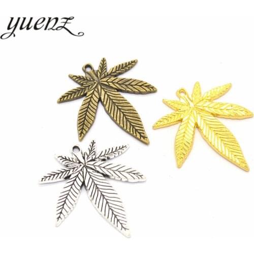 YuenZ 10pcs Antique silver color metal alloy Maple leaf Necklace Charms Pendant DIY Jewelry Making Handcrafted Accessories Q310