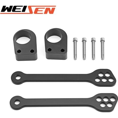 Rear 0-4'' Adjust & Front 1'' Lowering Link Drop Kit For Kawasaki Ninja 250R 300 Motorcycle Accessories Black Anodized