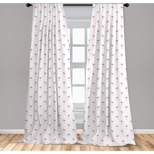 Flamingo Curtains Flamingos with Watercolor Painting Effect Simple Design Art Print Window Curtains for Living Room Bedroom